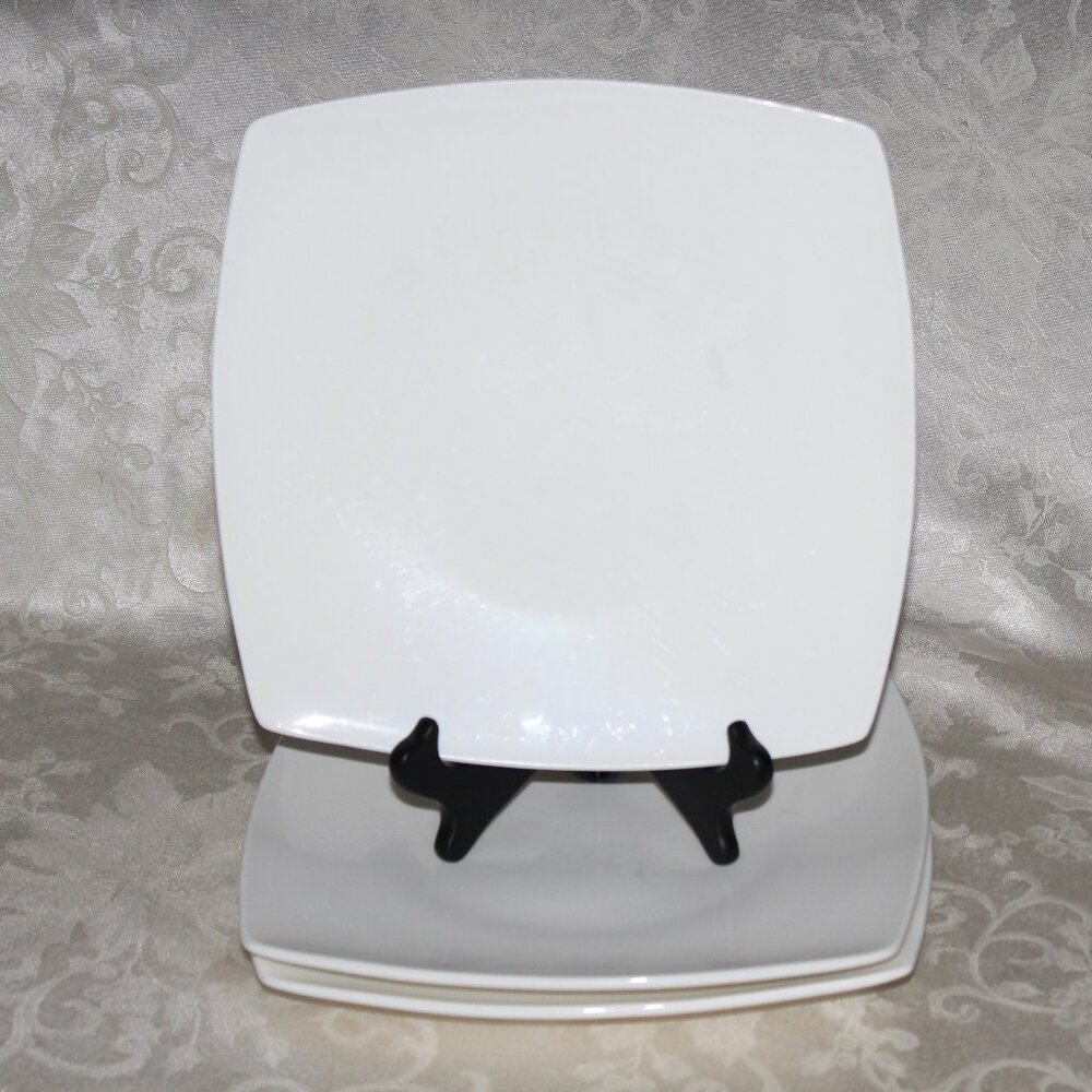 Gluckstein Home White Square Plates | Vintage Gluckstein Steel/Metropole Plates